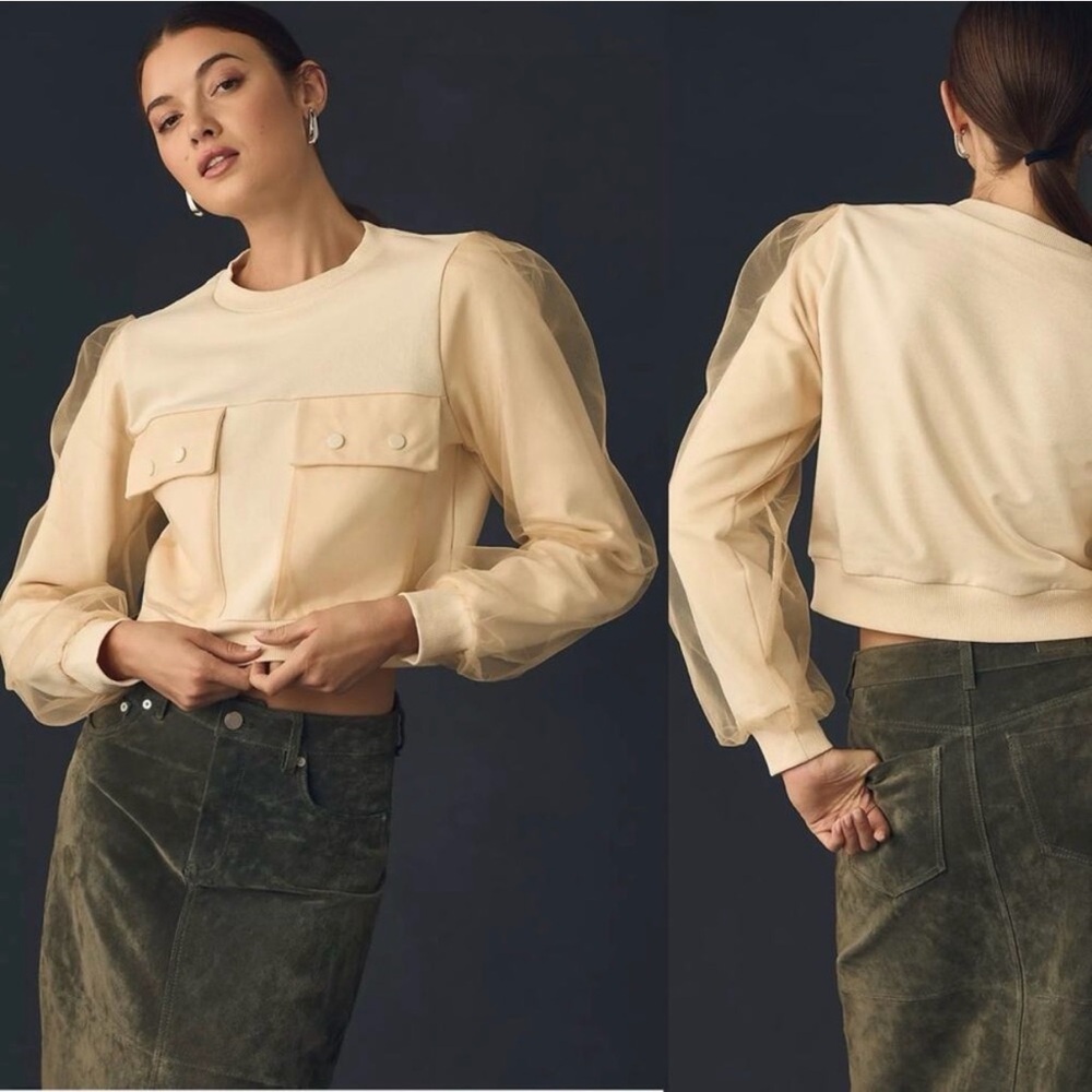 By Anthropologie Utility Pocket Pullover sz XL